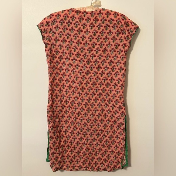 Biba Girls Floral Tunic Dress Size 10 Pink Bird Tassel Boho Folk Cottagecore - Picture 5 of 10